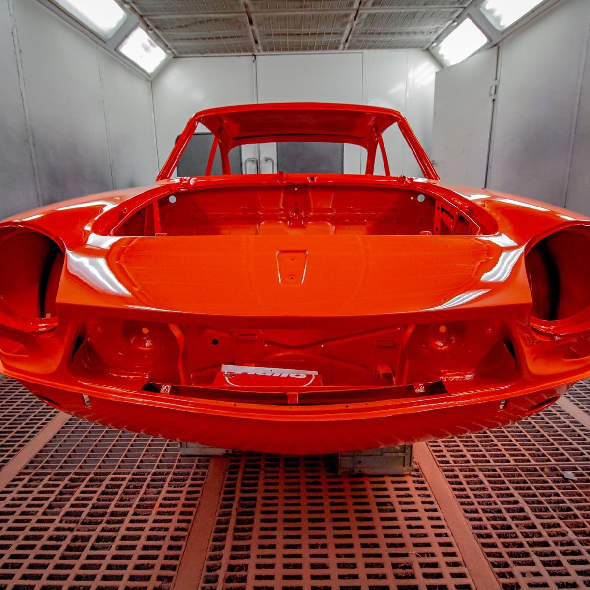 Freshly refinished car body, color-matched to factory paint